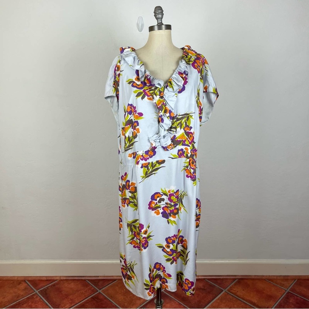 Boden Floral Ruffle Midi Dress